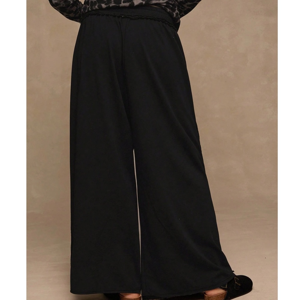 Plus Leopard Print High Waisted Pockets Wide leg Lounge Pants - Picture 2 of 5